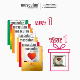 [Mua 1 Tặng 1] Bao Cao Su Masculan Số 1 Tại Đức Loại Hộp 3 Chiếc. Quà Tặng Chính Hãng Duy Nhất Ở Gian Masculan Việt Nam