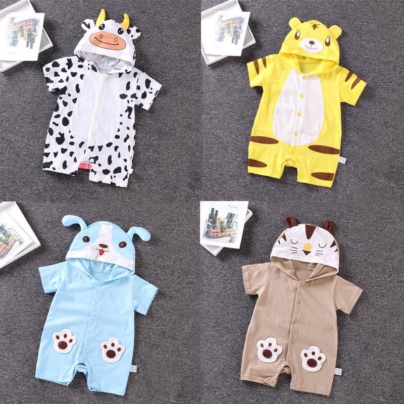 Áo liền quần in họa tiết con vật dễ thương cho bé