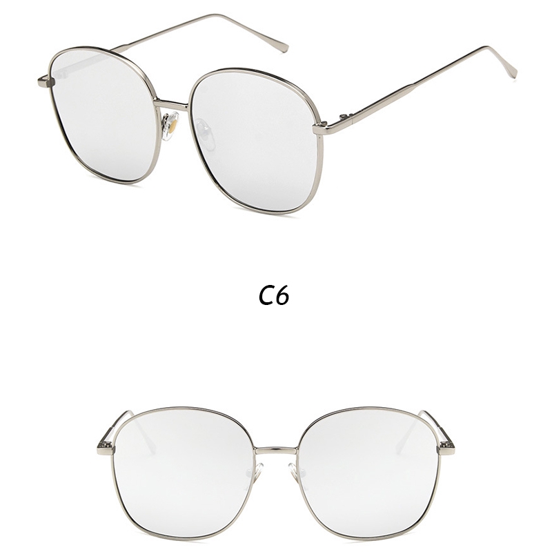 Kính Mát Gọng Kim Loại Tròn Chống Tia Uv Phong Cách Hàn Quốc Thời Trang