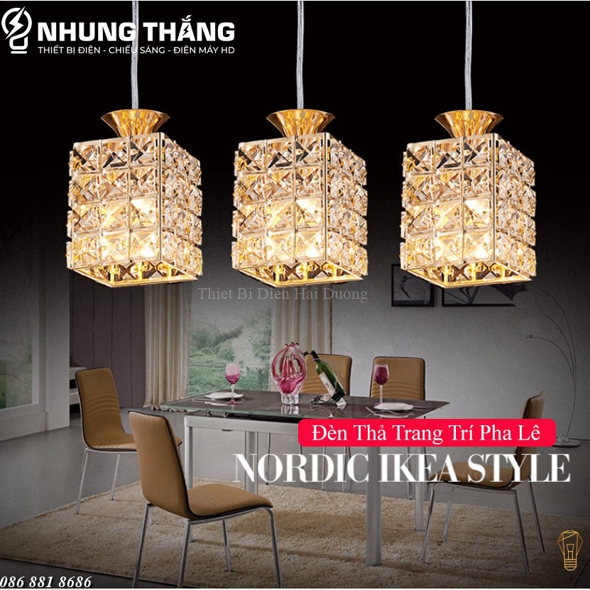 Đèn Thả Trang Trí Pha Lê Cao Cấp SJ-049 Decor Vintage - Phong Cách Bắc Âu - Bảo Hành 12 Tháng - Tặng Kèm 3 Bóng Led