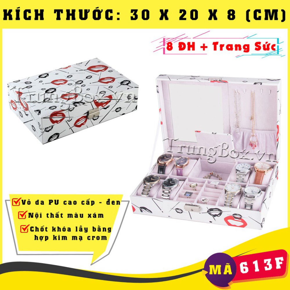 Hộp Đựng Đồng Hồ Trang Sức &amp; Kính Mát nhiều mẫu - Vỏ Da PU Cao Cấp . .