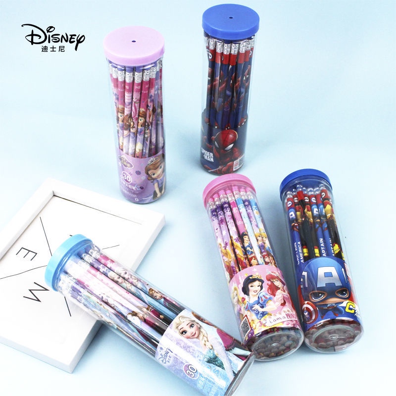 Disney ♛Bút Chì Đầu Tròn HB Họa Tiết Marvel Ice Snow Dành Cho Trẻ Em