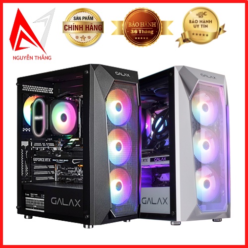 Vỏ Case Galax Gaming Revolution-05 Black / White ( REV-05 Kèm 4 Fan RGB )