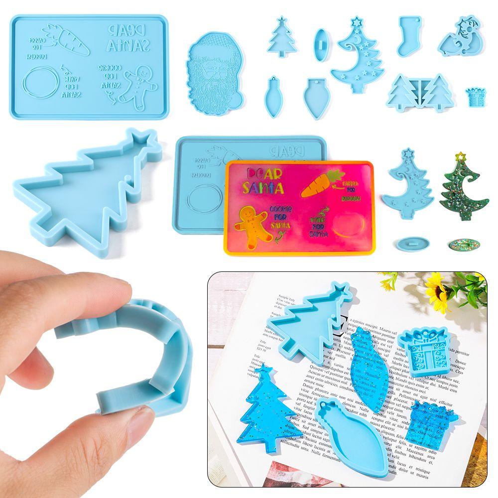 KRNY Khuôn Làm Móc Khóa Bằng Nhựa Resin Hình Cây Thông Giáng Sinh DIY