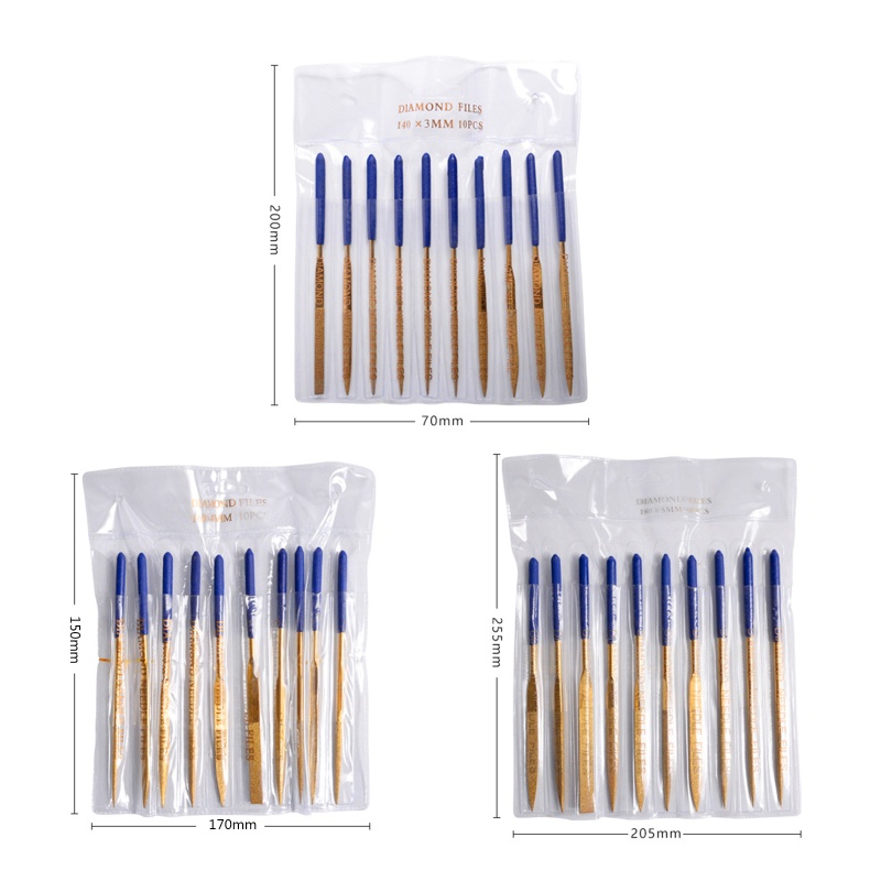 Set 10 Cây Dũa Móng Tay Mini Mạ Titan