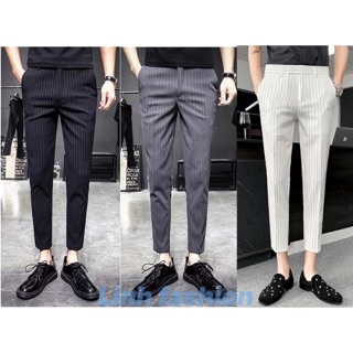 Quần Tây nam kẻ sọc _ ống côn body _ 3 màu cao cấp