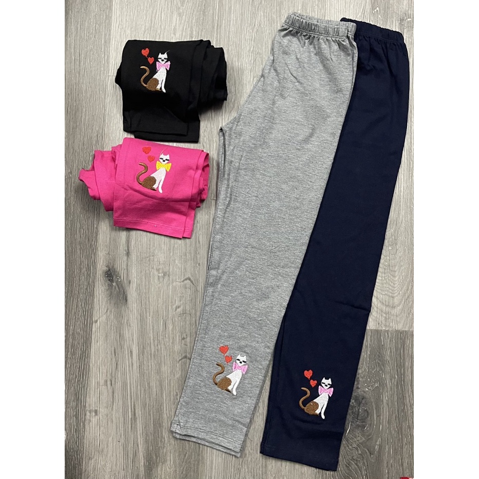 Quần dài legging bé gái - cotton co giãn 4 chiều size đại 18-32kg ( M2808)