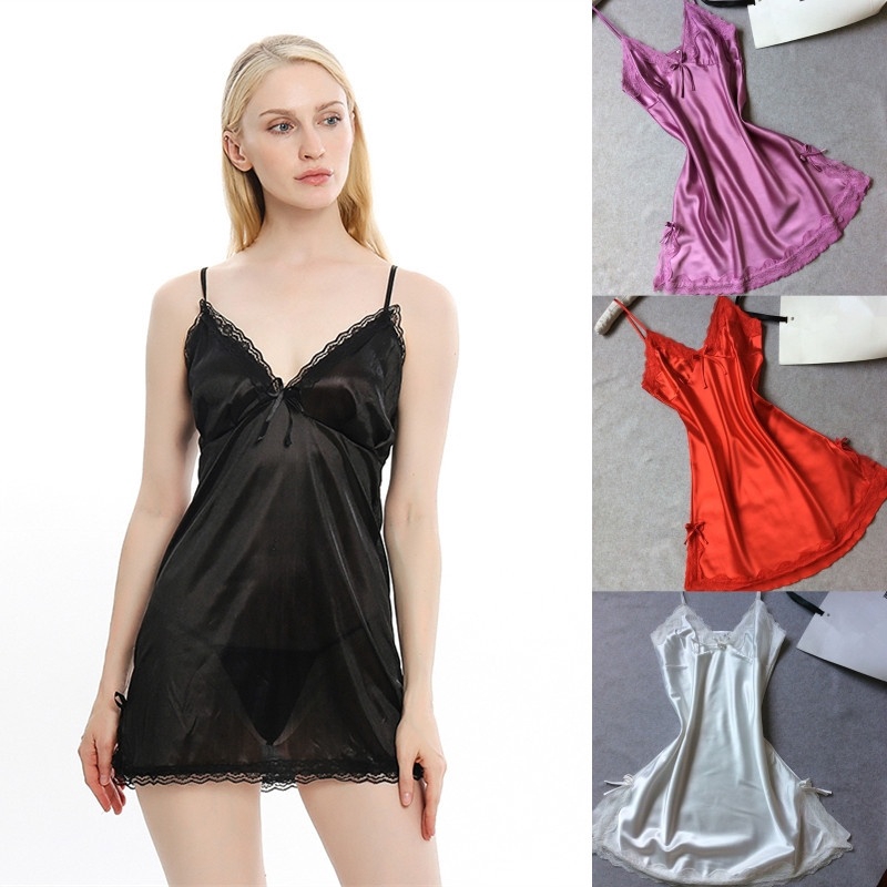 Đầm Ngủ Hai Dây Phối Ren Gợi Cảm Cho Nữ
