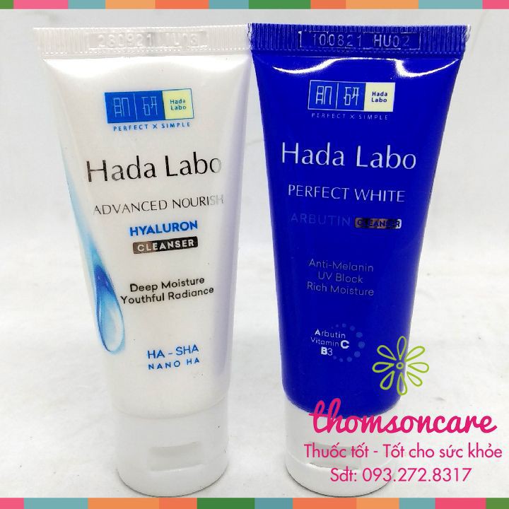 Sữa rửa mặt Hadalabo dưỡng ẩm, dưỡng trắng mờ nám, tàn nhang srm Hada Labo tuýp 80g | BigBuy360 - bigbuy360.vn
