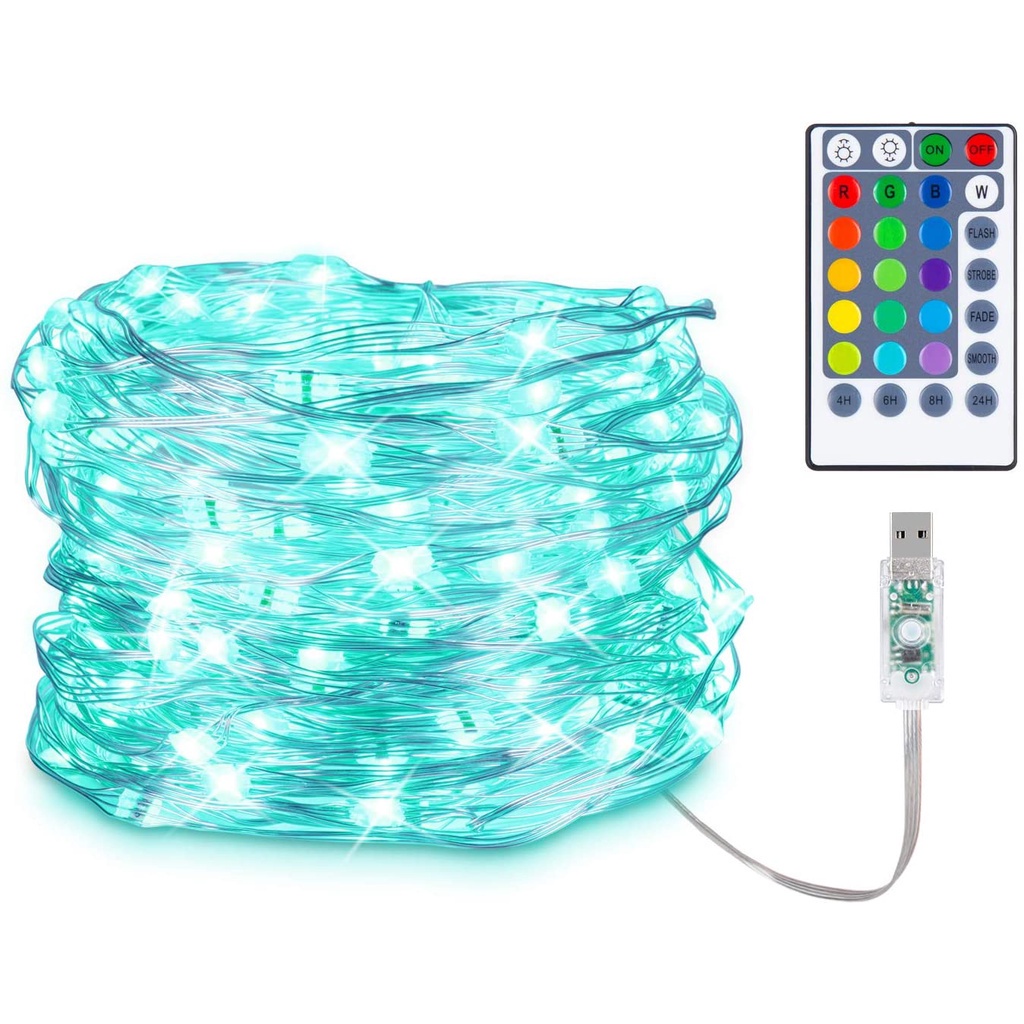 Dây Đèn Led 50 / 100 / 200 Bóng Bằng Đồng Kèm Điều Khiển Từ Xa Trang Trí Giáng Sinh