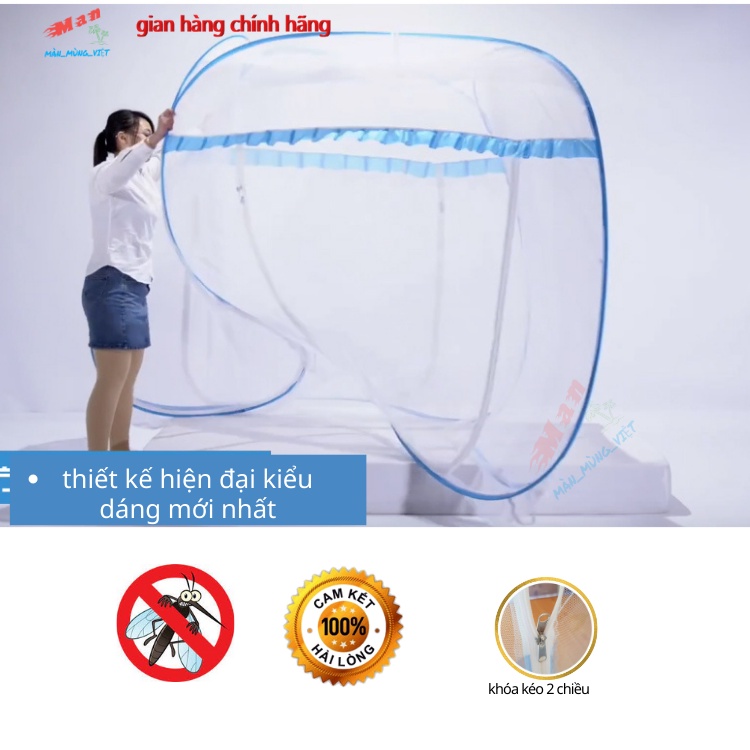 Màn đỉnh vuông- Mùng chụp tự bung đỉnh vuông cao cấp chống muỗi hiệu quả