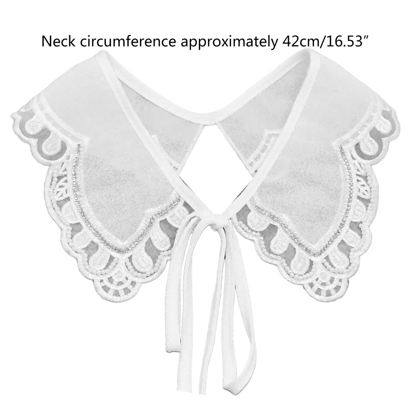 Cổ Áo Sơ Mi Giả Thêu Hoa Phối Ren Có Thể Tháo Rời Thời Trang Cho Nữ