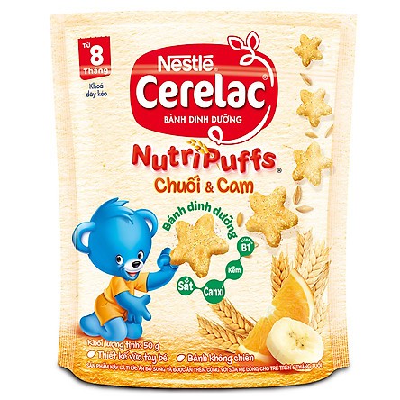 Bánh ăn dặm Cerelac chuối và cam 50g [Hàng chính hãng]