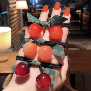 Dây buộc tóc hình quả cherry đính nơ
