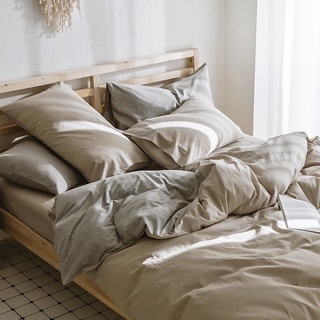 Bộ Drap & Chăn Phao Cotton Tici Be -Ghi