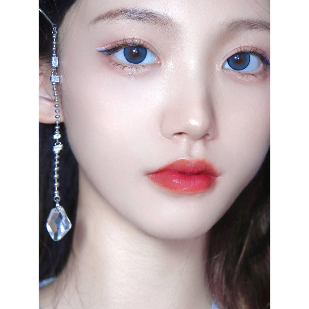 Lens lens mắt Bộ 2 Kính Áp Tròng Mềm Màu Xanh Dương Cho Nữ Me-65 0 độ lens mắt cận