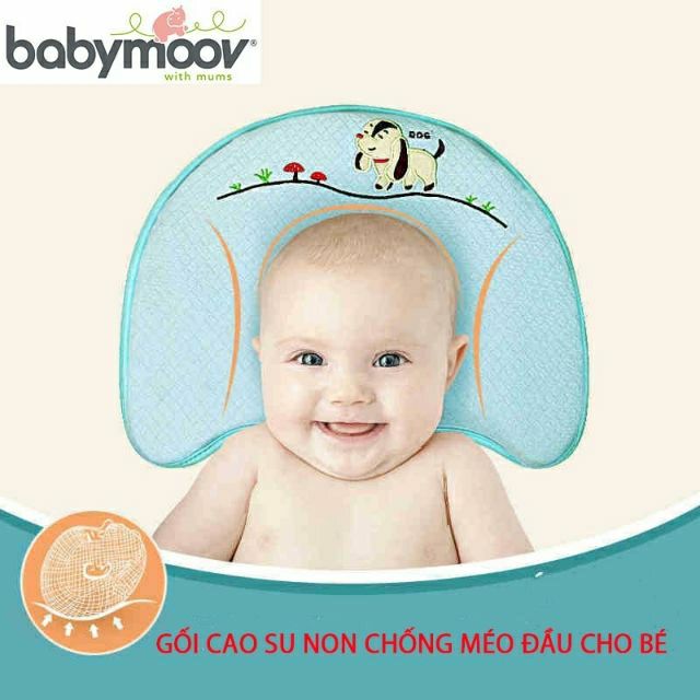 Gối cao su babymoov chống méo/ bẹp đầu bé sơ sinh