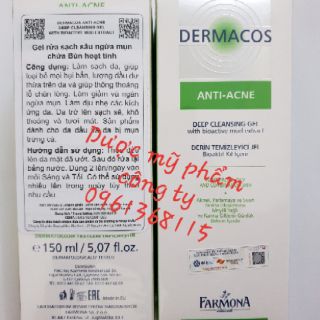 Sữa rửa mặt FARMONA DERMACOS da dầu, mụn