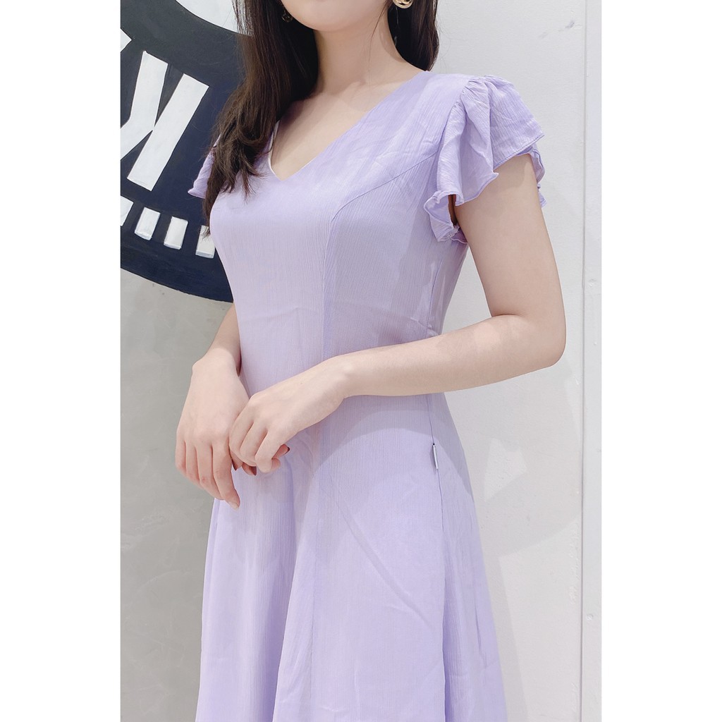 Đầm xòe nữ hoa nhí tay ngắn bồng 20AGAIN DEW0540 | BigBuy360 - bigbuy360.vn