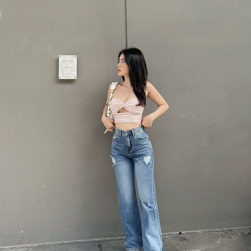 Áo Croptop Nữ Sleeveless Twisted , Chất Vải Thun Sọc Thoải Mái , WC000182,SOMEHOW