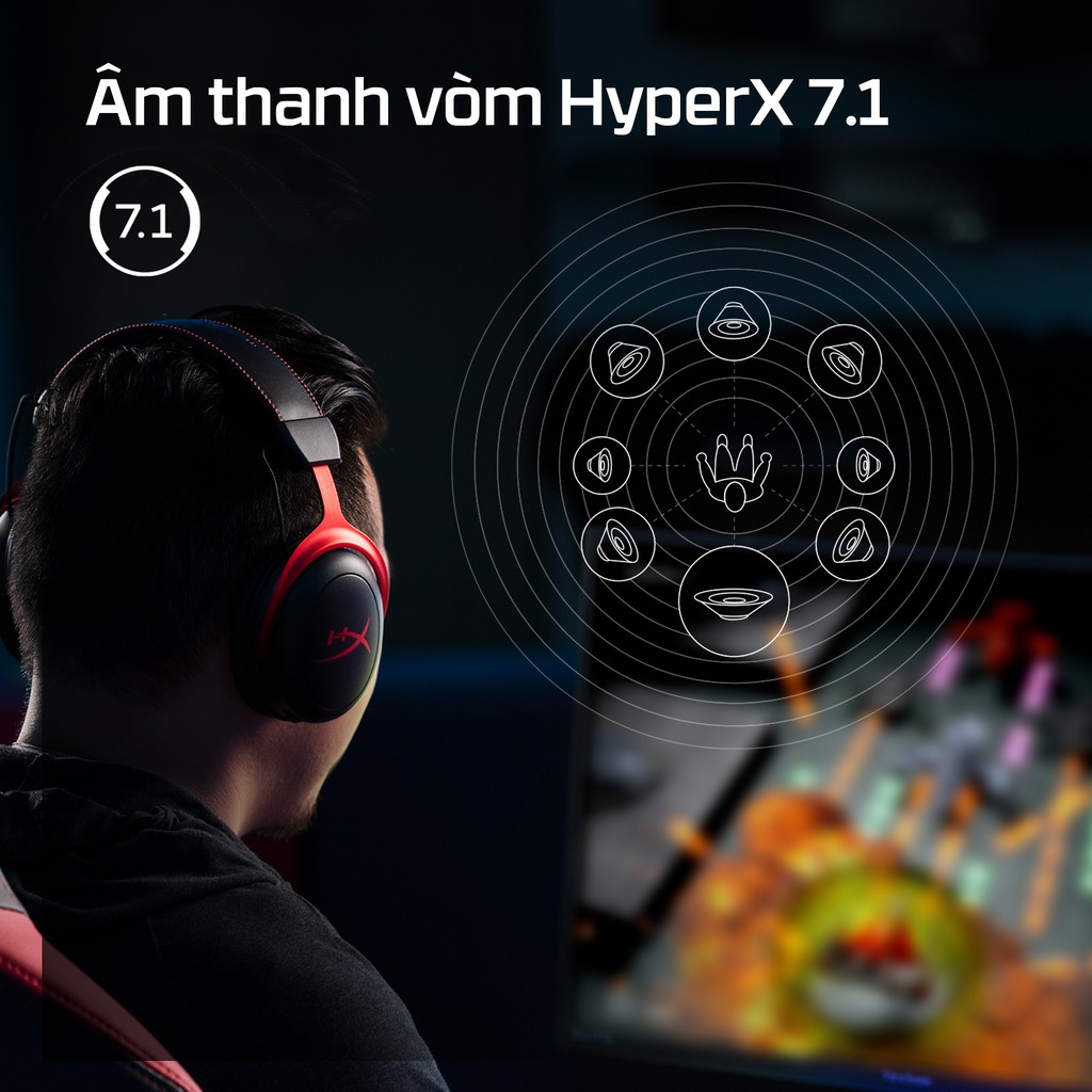 Tai nghe Kingston HyperX Cloud II wireless - Red_HHSC2X-BA-RD/G - Hàng Chính Hãng