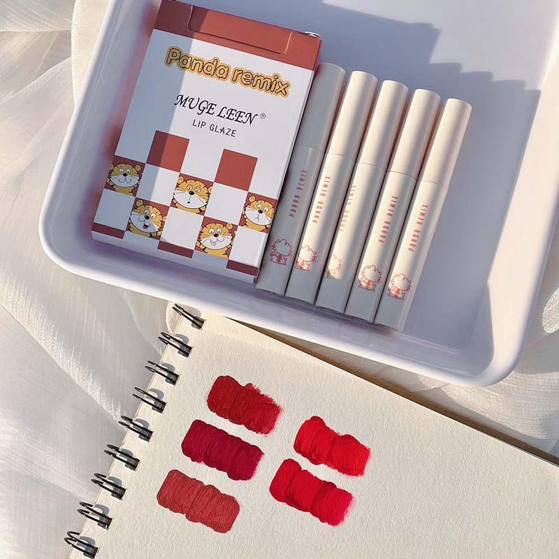 Set 5 Thỏi Son Kem MUGE LEEN Chống Thấm Nước Cho Nữ