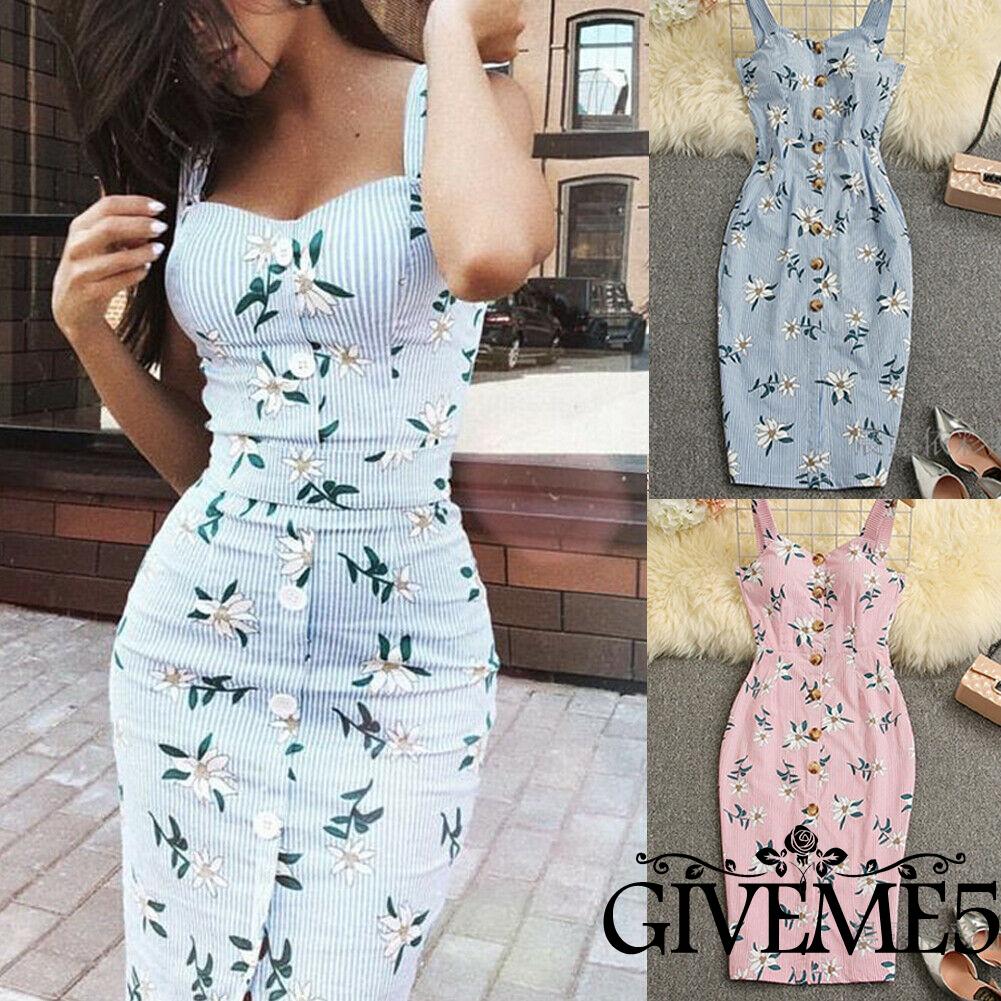 Đầm Hai Dây Họa Tiết Hoa Thời Trang Nữ Tính