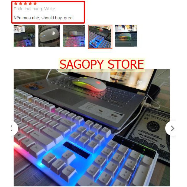 Chuột không dây máy tính S P S108 Pin sạc, đèn Led gaming tĩnh âm chống ồn | BigBuy360 - bigbuy360.vn