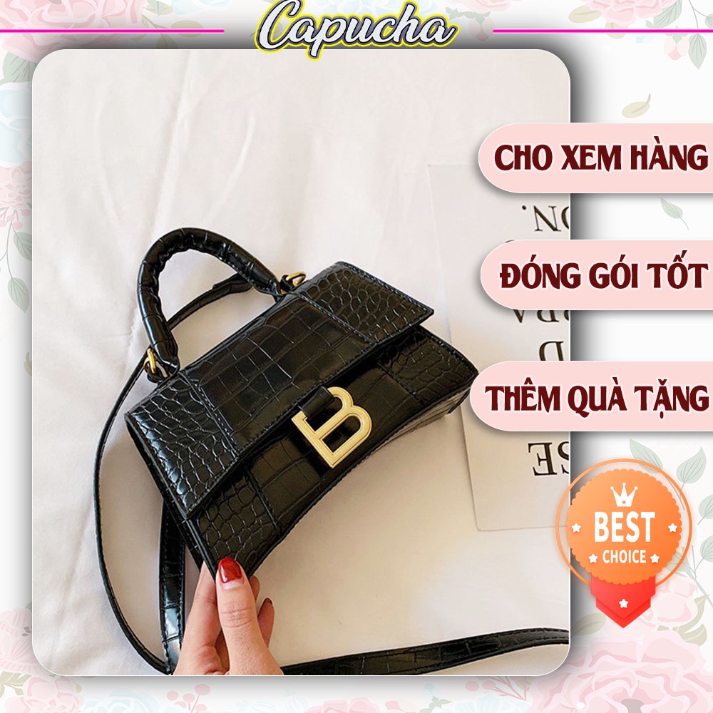 Túi xách nữ vân da rắn chữ B phong cách Hàn Quốc rất đẹp Capucha T135
