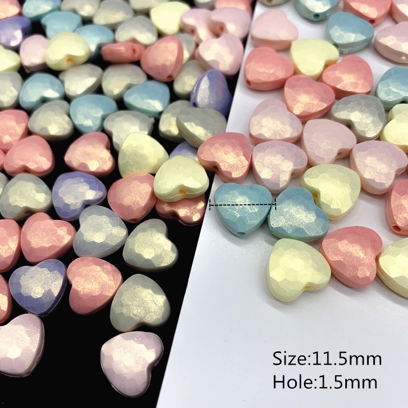 Bộ 30 Hạt Nhựa Acrylic 11.5mm Hình Trái Tim Làm Trang Sức Thủ Công