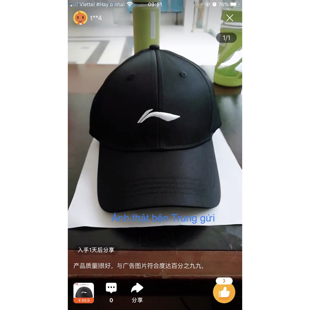 Mũ lưỡi trai kiểu mới Lining hè 2022