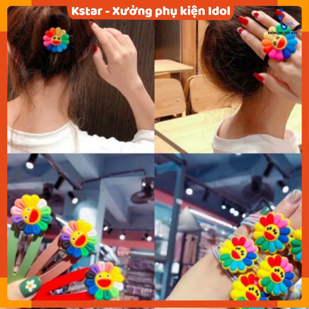 Combo 3 món cột tóc kẹp tóc hoa KAIKAIKIKI
