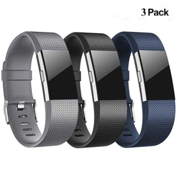 Set 3 Dây Đeo Silicon Cho Đồng Hồ Thông Minh Fitbit Charge 2