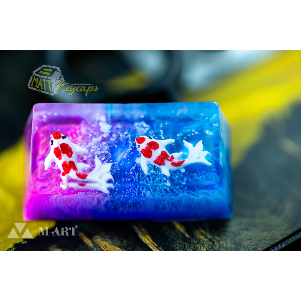 Keycap artisan cá koi 2U trang trí bàn phím cơ