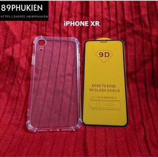 Combo kính cường lực full màn hình ốp chống sốc iPhone XR