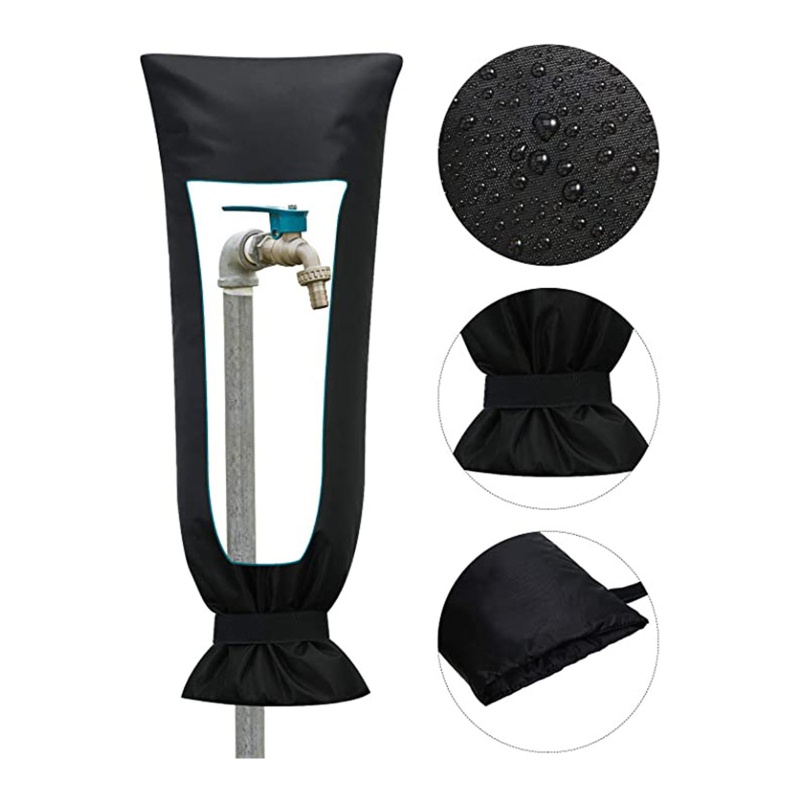 Vỏ Bọc Vòi Nước Ngoài Trời Mùa Đông Màu Đen 25x10In