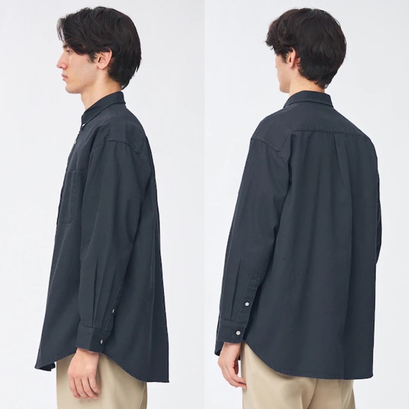 Áo sơ mi nam kaki dài tay dòng Heavy Twill thời trang, năng động của GU - Nhật