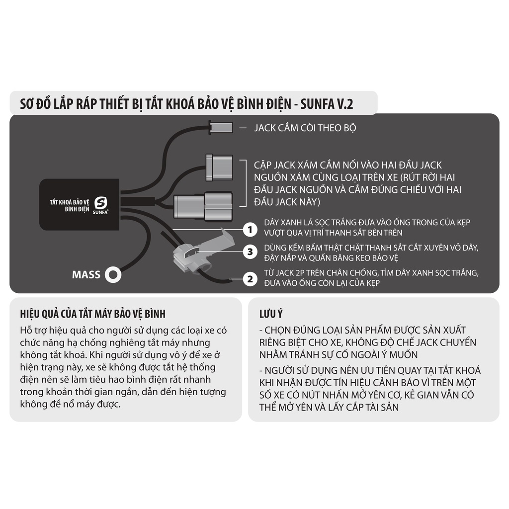 THIẾT BỊ TẮT KHÓA BẢO VỆ BÌNH ĐIỆN CHO CÁC DÒNG XE HONDA TAY GA