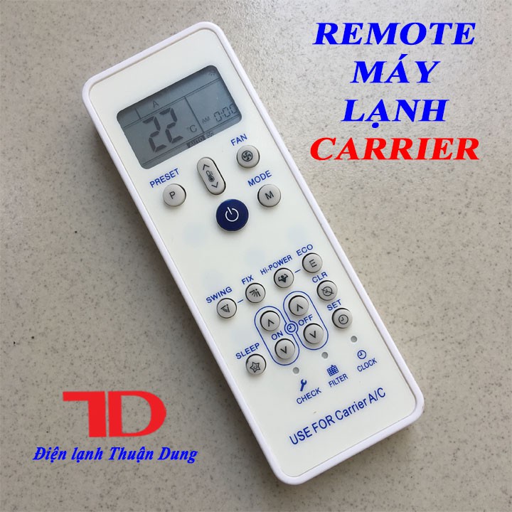 Remote máy lạnh CARRIER ,điều khiển máy lạnh CARRIER