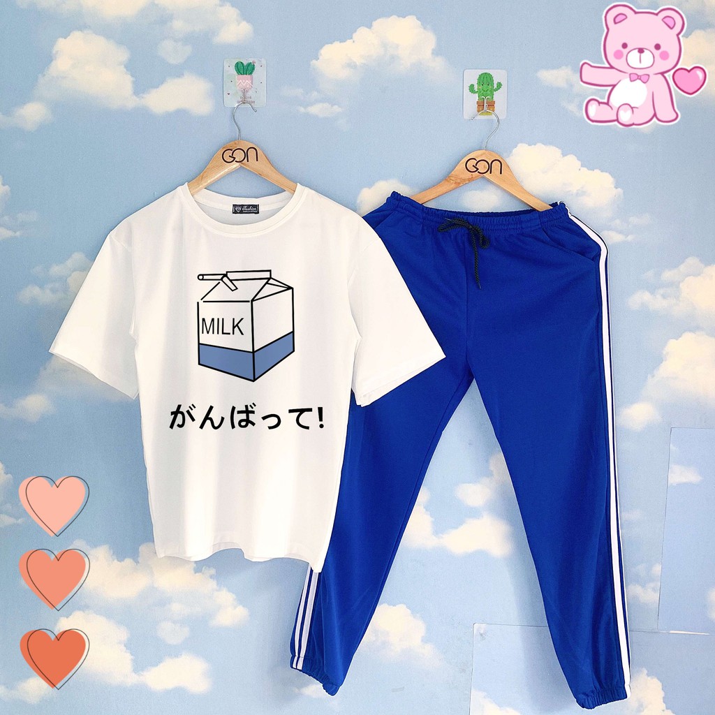 [Mã FAMAYWA2 giảm 10K đơn 50K] Set đồ bộ nữ nam áo thun tay lửng, quần kẻ 3 sọc C12 | BigBuy360 - bigbuy360.vn