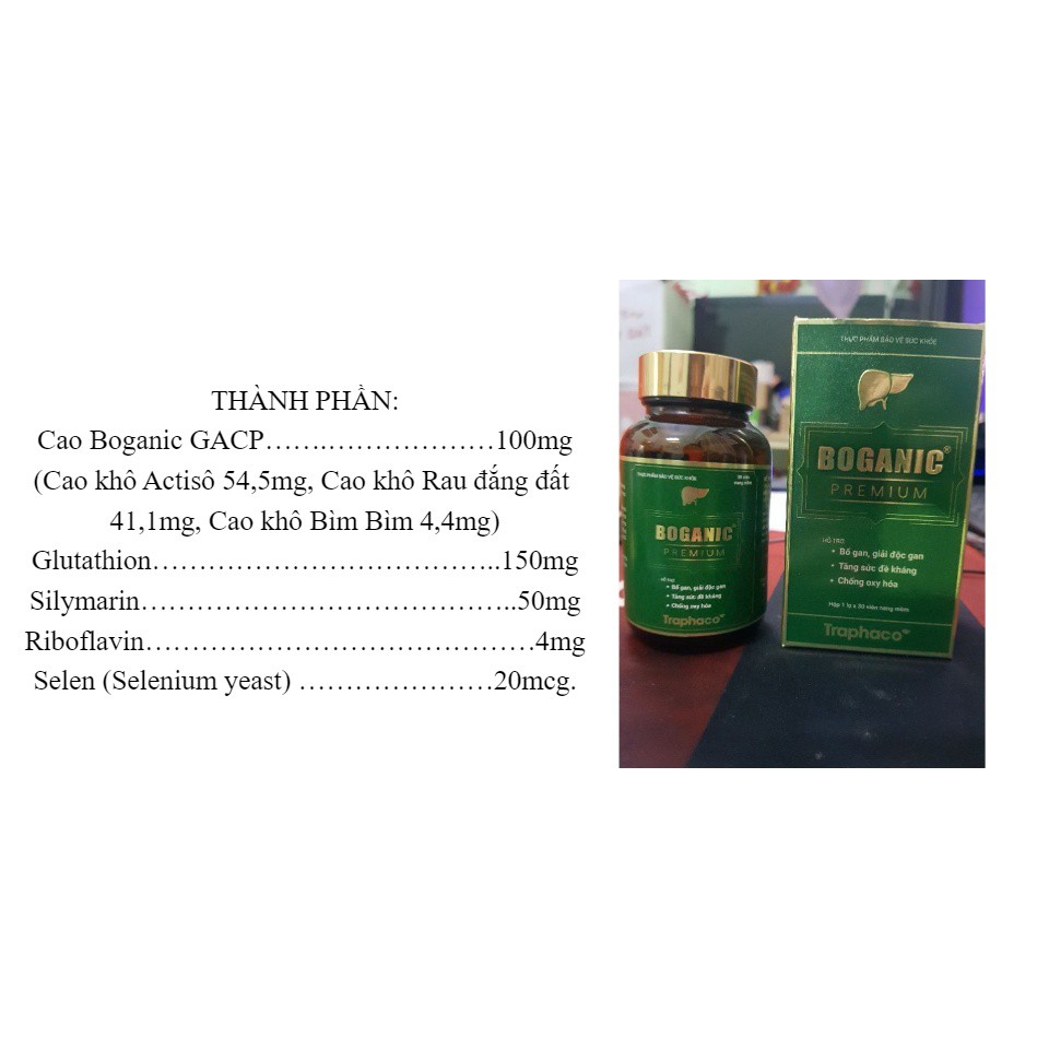 BOGANIC PREMIUM TRAPHACO Bổ Gan, Giải Độc Gan, Tăng Sức Đề Kháng, Chống Oxy Hóa