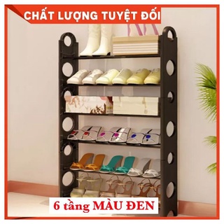 ]kệ giày 6 tầng inox khung đen mẫu mới 2020