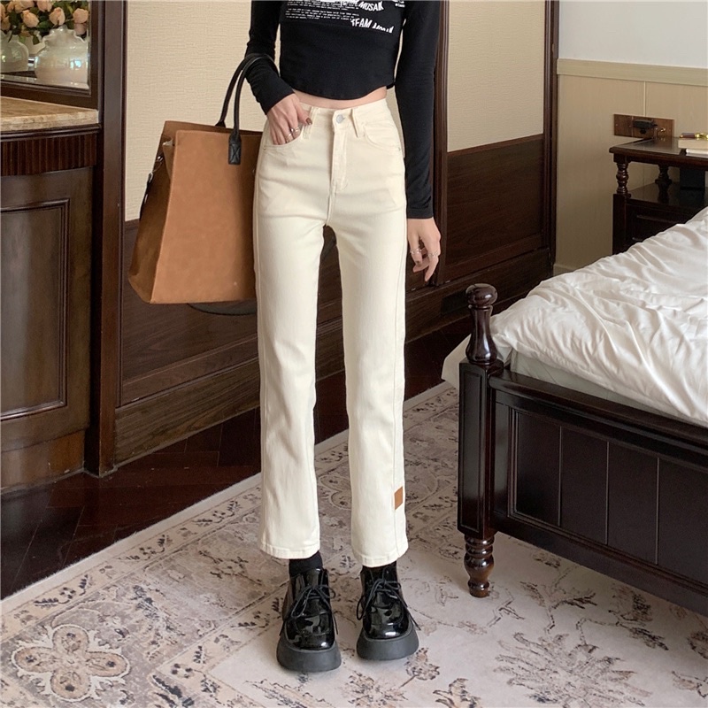 QUẦN JEANS ỐNG ĐỨNG CO GIÃN TỐT HACK DÁNG GẮN TAG