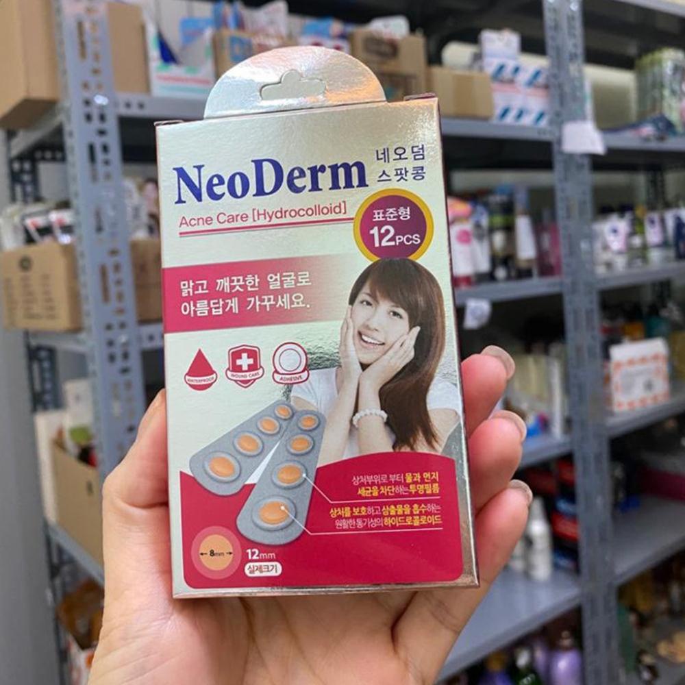 Miếng dán che mụn, mủ và hỗ trợ làm lành vết thương Neoderm L – Hàn Quốc, Hộp 16 miếng 12mm