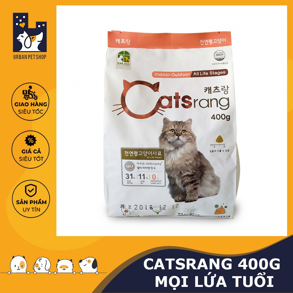 𝗨𝗿𝗯𝗮𝗻_𝗖𝗮𝘁𝘀𝗿𝗮𝗻𝗴_Hạt cho mèo mọi lứa tuổi 400g