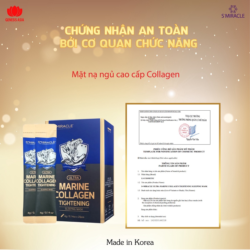 Mặt nạ ngủ Collagen Smiracle gói nhỏ 4g Hàn Quốc chính hãng | BigBuy360 - bigbuy360.vn