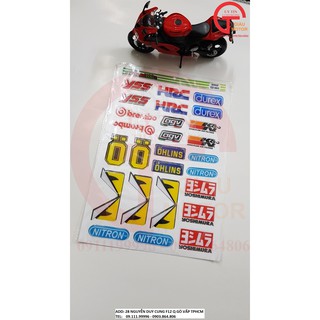 TEM BẰNG DECAL DẺO CÁC NHÃN HIỆU PHỤ TÙNG XE VÀ CON MẮT ,DÁN CHẮC, BỀN ĐẸP