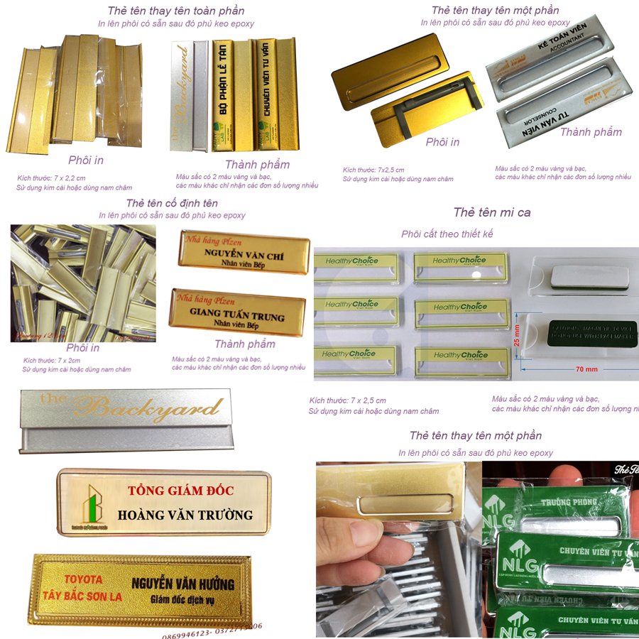 In Thẻ Tên Nhân Viên Theo Yêu Cầu ( Giá đã bao gồm thiết kế - Có Bảo hành )