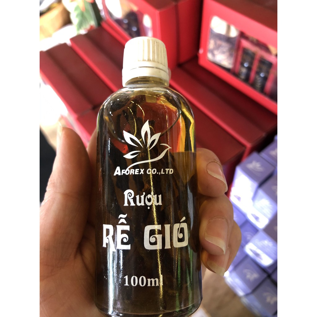 Rễ Gió Ngâm Rượu Chai 100ml - Trị đi ngoài , xoa bóp xương khớp , cạo gió