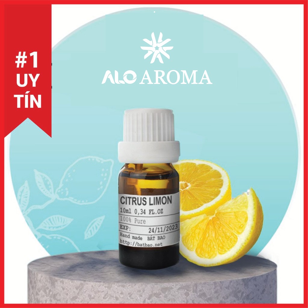 Tinh Dầu Chanh Tây Thiên Nhiên dịu da mụn, thư giãn, thanh lọc không khí Citrus Limon Essential Oil AloAroma